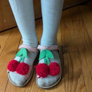 Mini Boden Cherry Sandals - Pink and Red